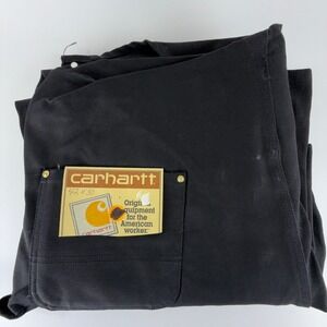 Carhartt Double Knees Duck Bibs Overalls Mens 42x30 5FB Black NWT NOS